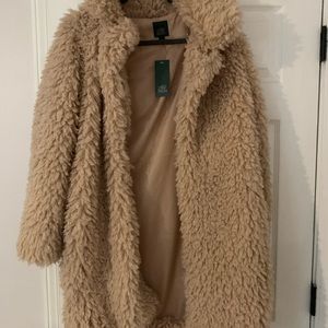Express Teddy Fur Coat NWT